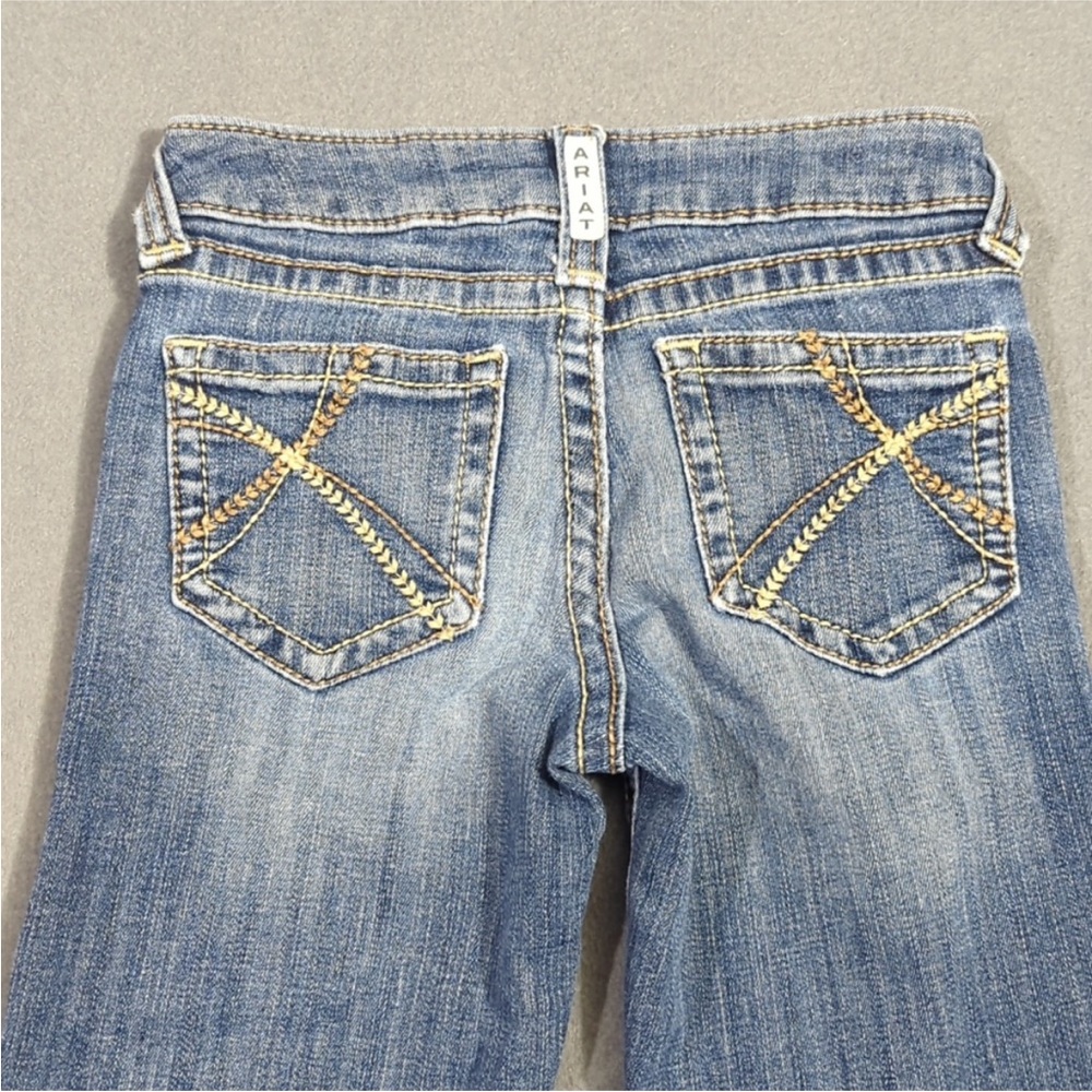 Ariat Jeans Girl's 8 Blue R.E.A.L. Vicky Flare Jean Kids Western Denim